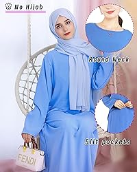 Zofocy Solid Color Women Abaya Modest Muslim Prayer