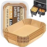 UBeesize Air Fryer Paper Liners Disposable for Ninja, 250 PCS Non Stick Parchment Paper for Ninja DZ201/DZ401 Dual, Oil Proof