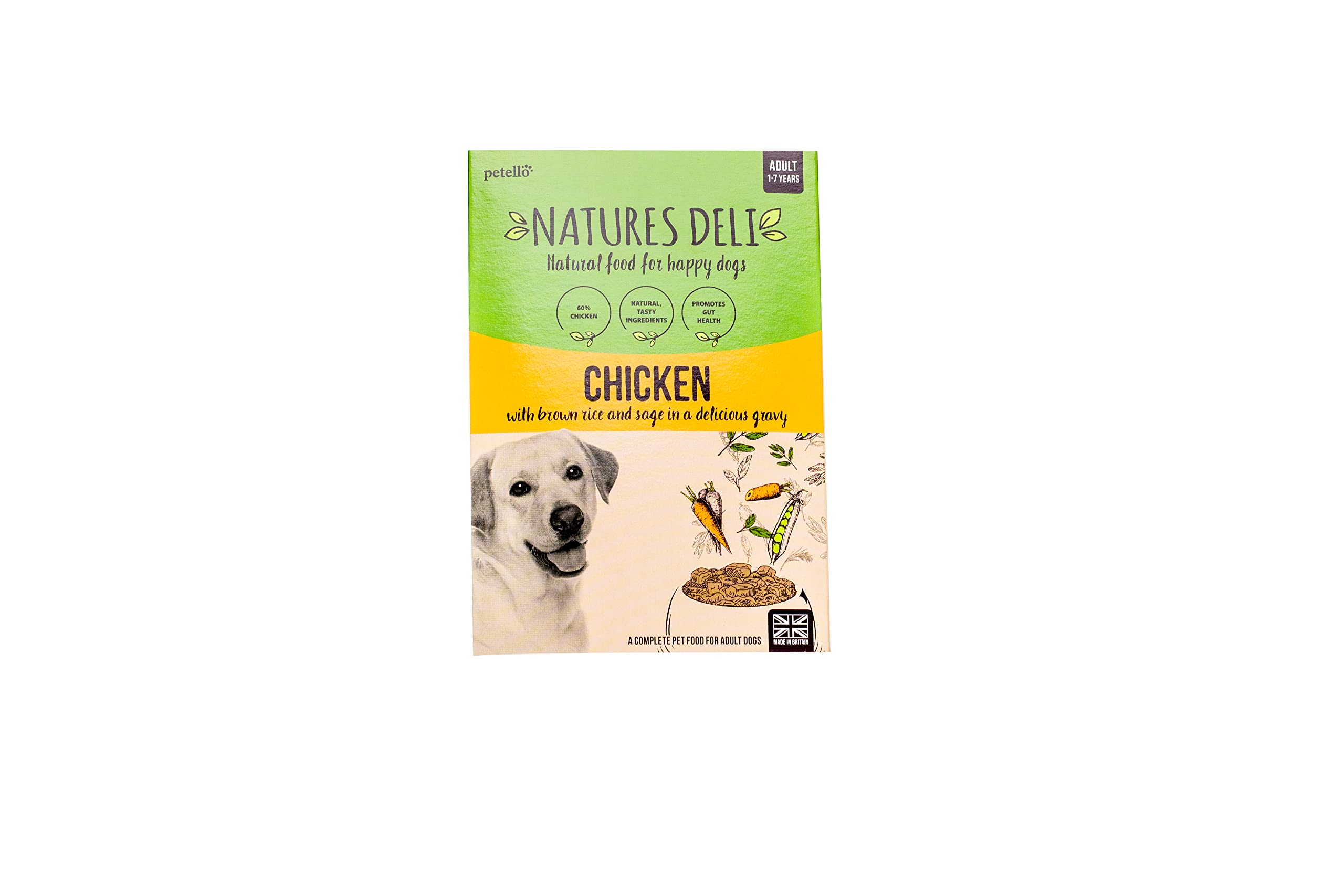 Natures Deli Adult Wet Dog Food, Chicken with Brown Rice and Sage, Natural Complete Wet Food Trays, 7 x 400g