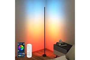 PROBAPRO Smart Corner Floor Lamp: RGB LED Standing Lights with App Remote Control, 16 Million Colors & 68+ Scene, Music Sync, Timer Setting - Ideal Ambient lighting for Living Room Bedroom and Gaming Room
