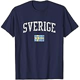 Swedish T-Shirt & Gift Tee Co.Sweden T-Shirt Vintage Sports Design Swedish Flag Tee T-ShirtOEKO-TEX STANDARD 100