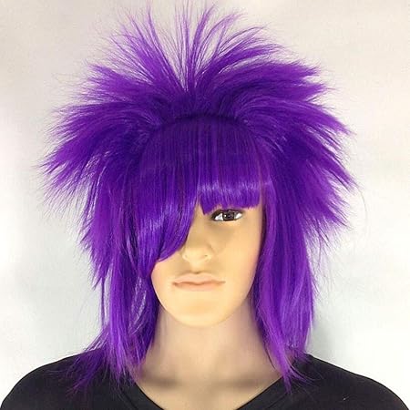 Amazon Co Jp Xjywj ウィッグ ネットレッドショーライブビブラート髪のセットのレースフロントウィッグ マルチカラーオプションのメンズと 女性の非主流のロングストレートヘッドセット ギフト くし Color Purple Size 30cm ビューティー