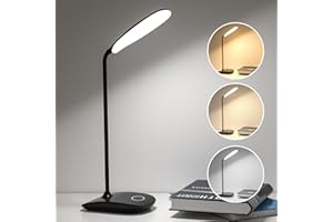 DEEPLITE - Battery Operated Desk Lamp, LED Desk Light, 3 Lighting Modes, Stepless Dimming, 5W Table Lamp, Touch Control, Eye 