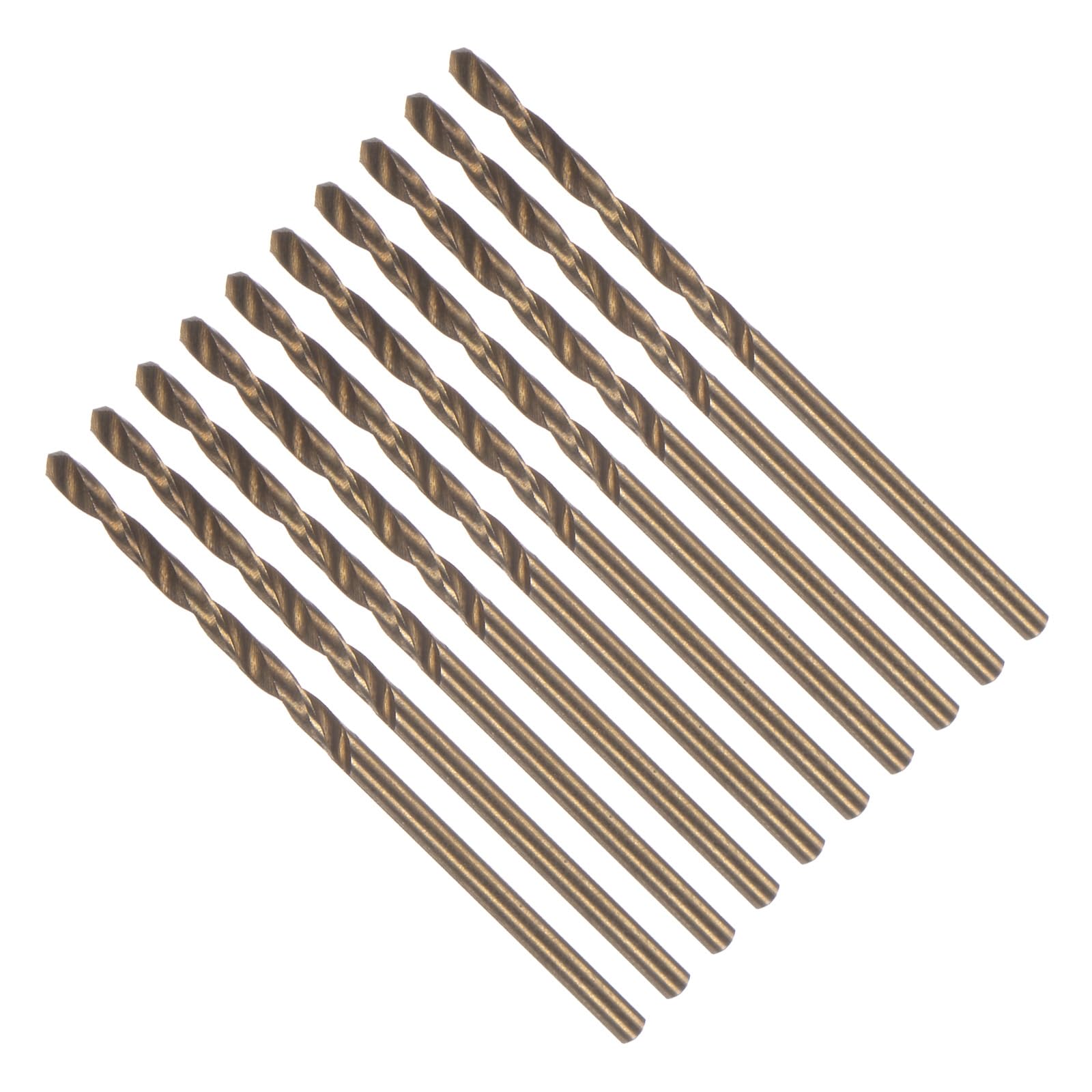 CoCud Twist Drill Bits, 0.09" Dia 2.1" Length, HSS-CO Cobalt Spiral Straight Shank Drilling Bit - (Applications: for Steel Drilling), 10 Pieces
