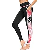 Sugar Pocket Womens High Waisted Yoga Leggings Gym Workout Running Pants with Side Pockets S(66)