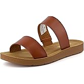 CUSHIONAIRE Women's Imelda 2 band slide sandal +Memory Foam