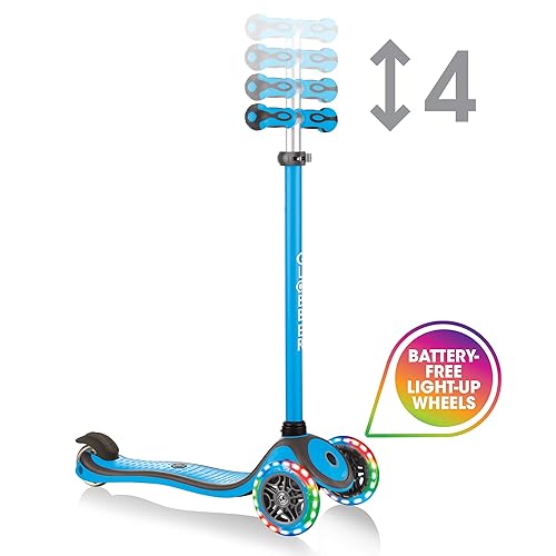 Globber Primo Plus 3-LED Light Up Wheels Kids Kick Scooter w