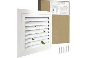JONRIOX 16"*16" Gable Vent,Aluminum Alloy Wall Vent Shed Vents,with Removable Strainer and 180 Degree Opening Angle.Ideal for Attic,Shed,Garage,Play House,Coop.[Inside Dimensions:13.3"w X 13.3"h]-White 1 Pack