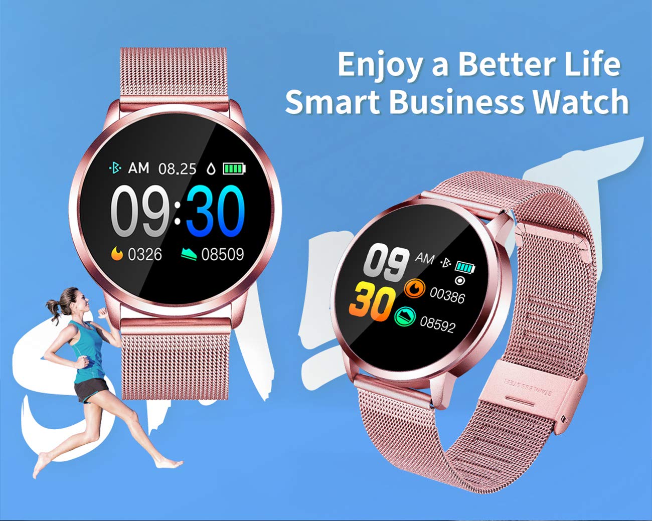 Adsvtech Smartwatch, Impermeable Reloj Inteligente Mujer ...