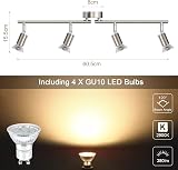 Defurhome Rotatable LED Ceiling Light 4x4W GU10 Warm White Matte Nickel view 7