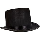 Kangaroo One Classic Black Top Hat for Men & Women of Head Size 55-57 Cm – Men's Easter Hat Adult Costume Accessory for Cosplay, Easter, Halloween, Carnival & New Year Party Events