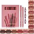 Espoce Lip Liner Set, 12Pcs Matte Lip Liners with Sharpener, Premium Smooth and High Pigmented Creamy Lip Makeup Pencil