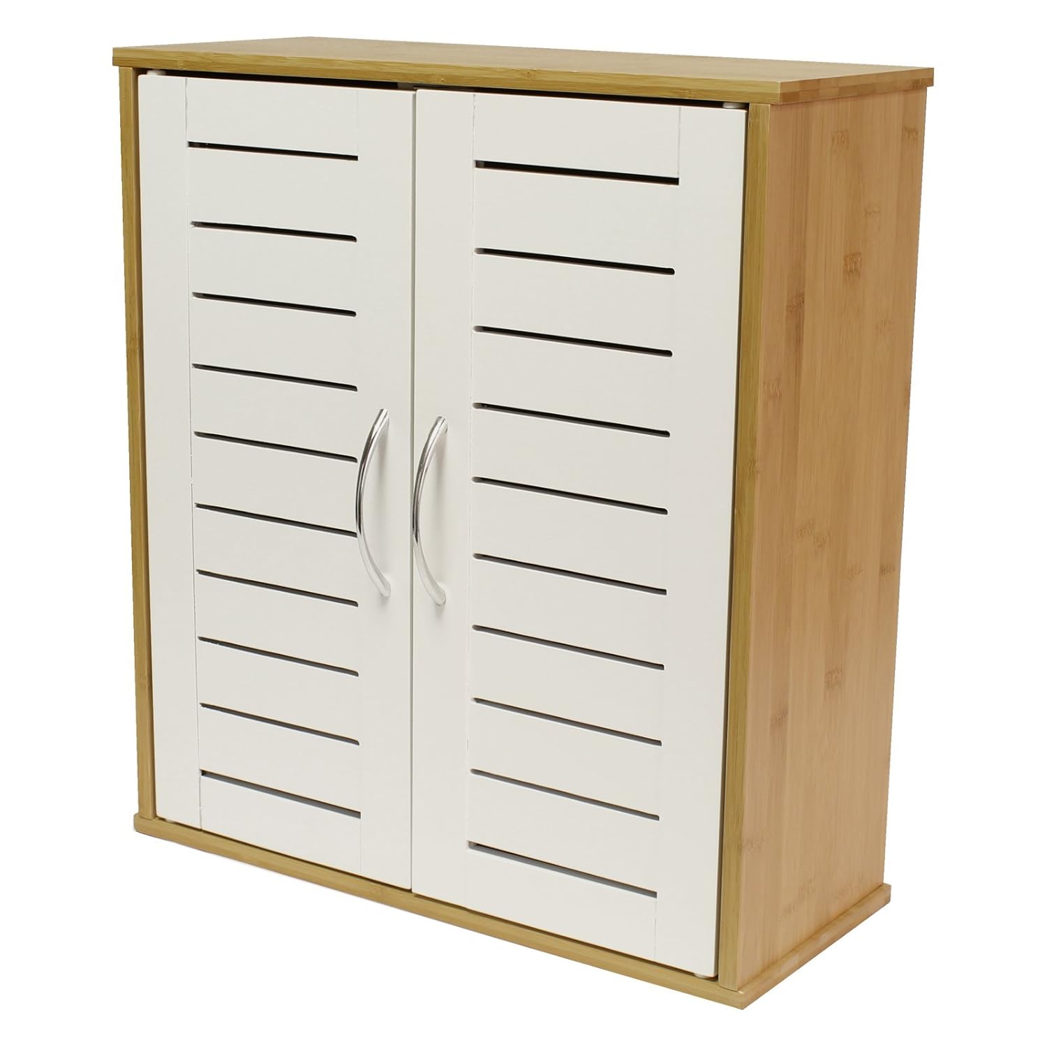 Sapporo Wall Mounted Bamboo Wooden Bathroom Cabinet Storage