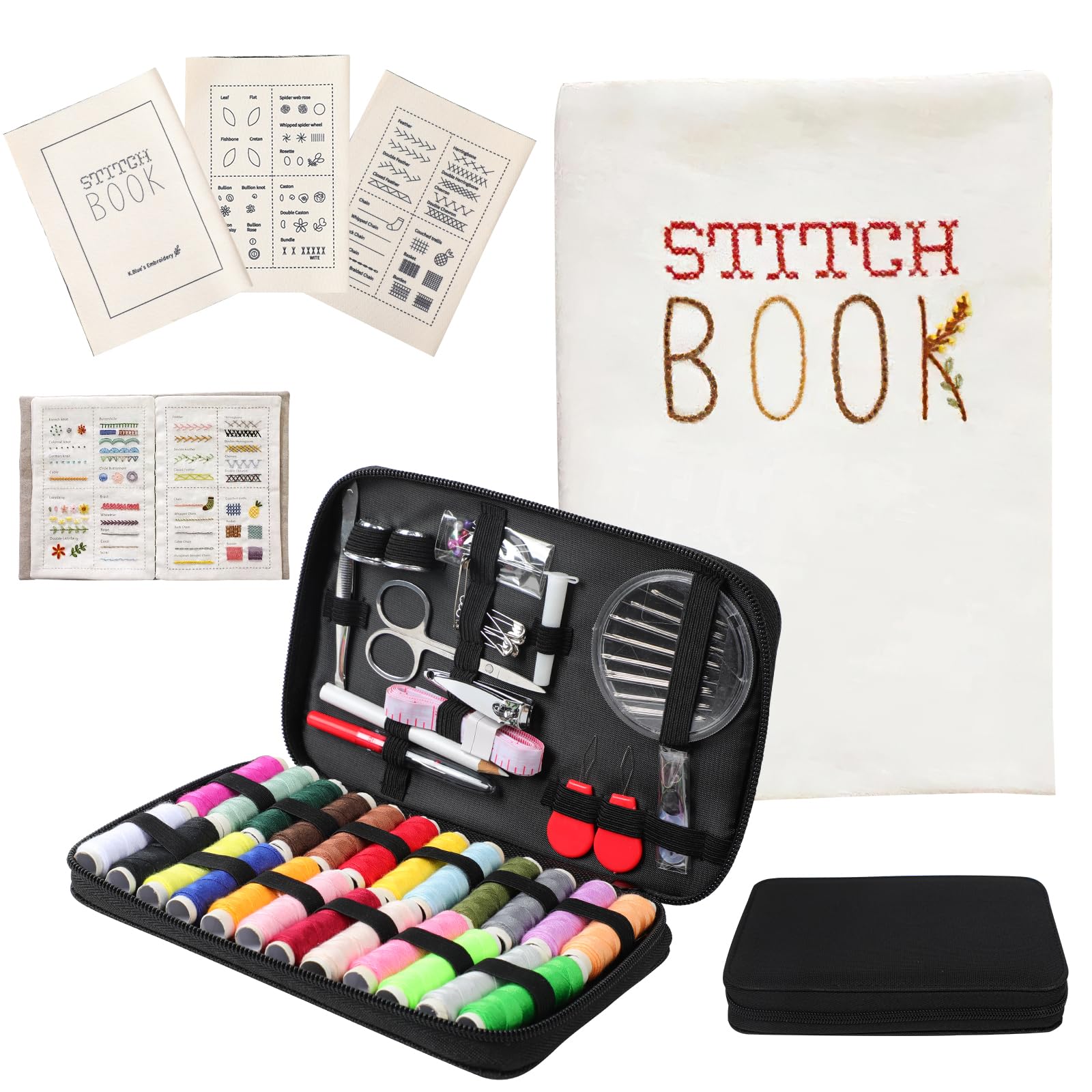 Photo 1 of DIY Stitch Book for Beginners and Enthusiasts, Embroidery Stitch Book, Creative Mini Sewing Book, Embroidery Book, Sewing Books for Beginners Adult,Portable with Travel