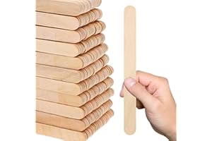 200PCS Wooden Sticks for Crafts – 8 Inch Wooden Sticks for Crafting Jumbo Bulk for DIY Jumbo Popsicle Rods for Waxing