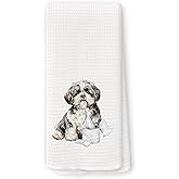 QZQE Funny Shih Tzu Gifts Bathroom Hand Towels, Dog Bathroom Decor, Gifts for Shih Tzu Lovers Dish Tea Towels, Kids Bath Room Washroom Toilet Decorative Hand Towel 16x24 Inch