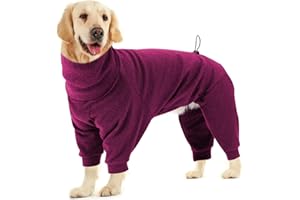 Dotoner Pullover Dog Sweater with Leash Hole - High Collar Cold Weather Vest for Large Dogs - Indoor & Outdoor Use