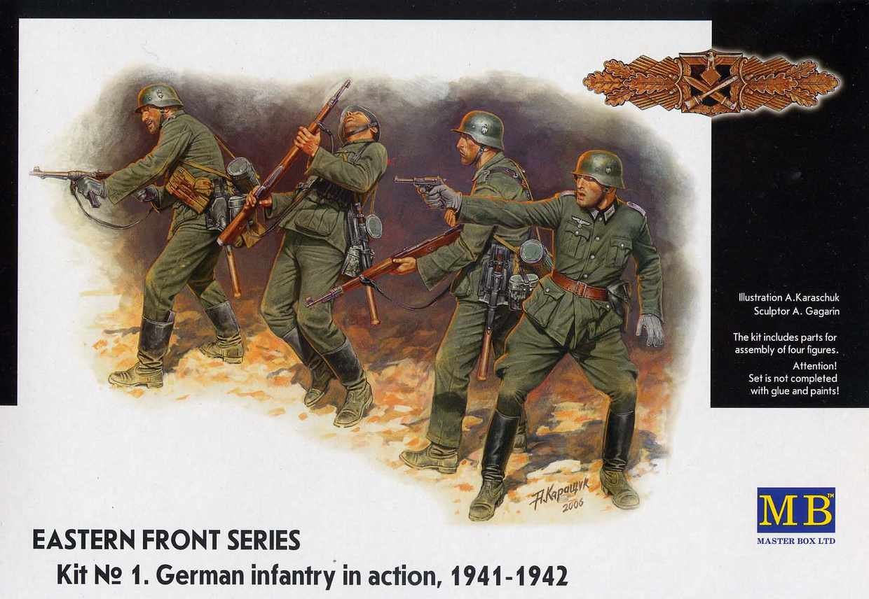 Masterbox 1:35 Scale Eastern Front Series Kit 1 German Infantry in Action (1941-1942) Figure