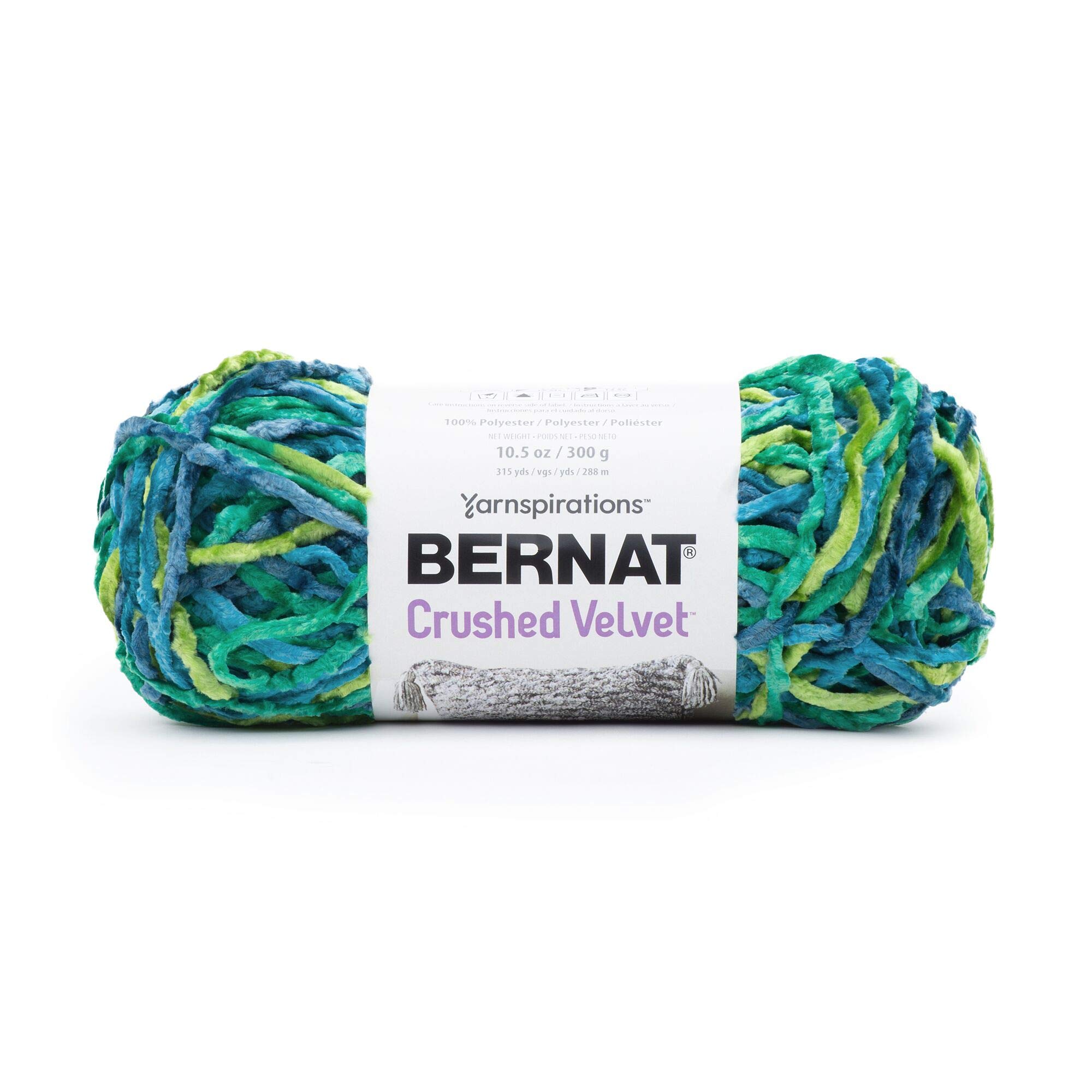 Bernat Crushed Velvet Yarn, Tropical Greens