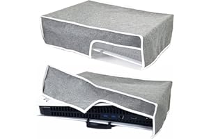 PS5 Console Cover, PS 5 Console Playstation Covers Dust Protector Horizontal ,Grey (Silver)