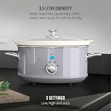 Swan Retro Slow Cooker 3.5L 200W Grey 3 Temp Keeps Warm view 4