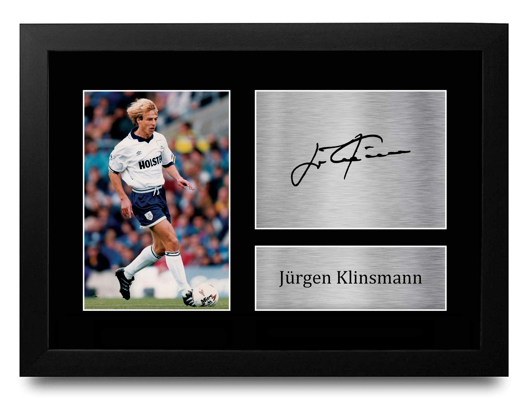 HWC Trading FR A4 Jurgen Klinsmann Tottenham Hotspurs Spurs Gifts Printed Signed Autograph Picture for Fans and Supporters - A4 Framed