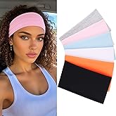 TuTive 6 Packs Headbands for Women Wide Workout Headbands for Women Set Head Bands for Women's Hair Non Slip Hair Accessories