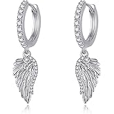 Angel Wing Earrings S925 Sterling Silver Gold Black Rose Gold Silver Gold Angel Wings Dangle Earrings Wings Jewelry Gifts for Women