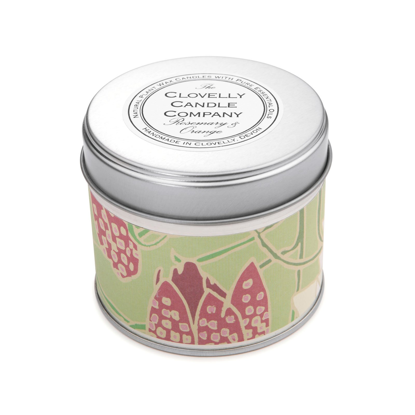 Clovelly Soap Co Handmade Natural Scented Rosemary and Orange Aromatherapy Soy Wax Vegan Tin Candle