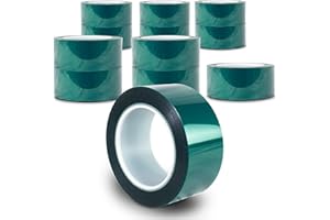 Mototeks HIGH Temperature Tape 1MM,2" X72YDS, Powder Coating, Green Silicon PPE Tape (12)