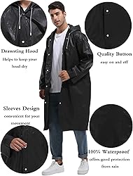 Borogo Rain Ponchos for Adults Reusable 2Pcs