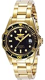 Invicta Men's 'Pro Diver' Quartz 23k-Yellow-Gold-Plated-Stainless-Steel Sport Watch, Color:Gold-Toned (Model: INVICTA-8936)
