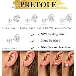 PRETOLE Sterling Silver Stud Earrings, Sterling