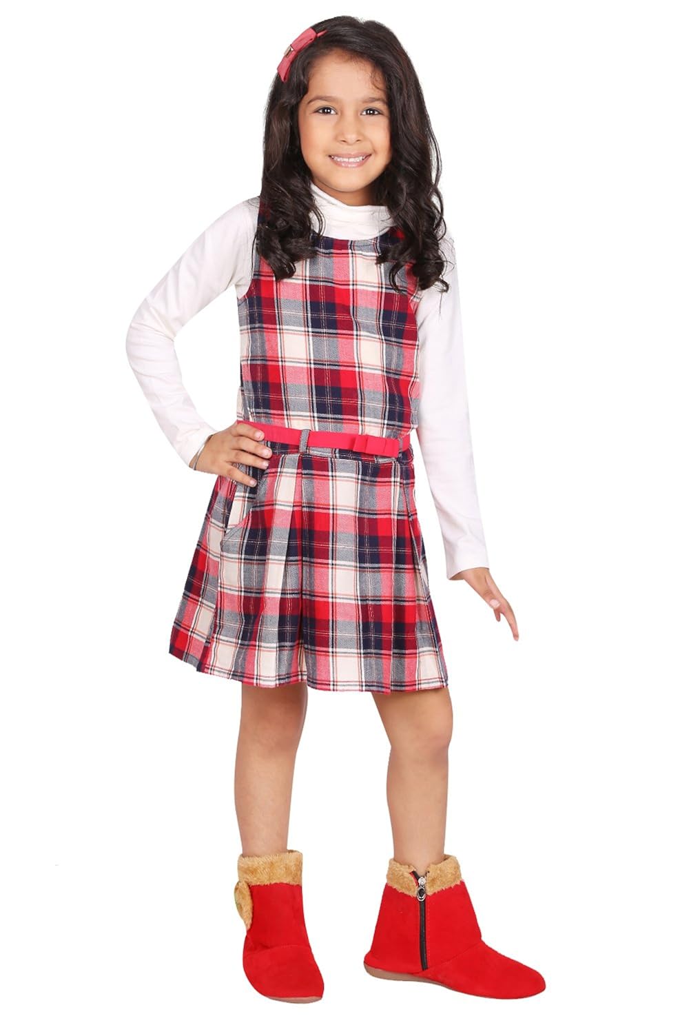 red check tunic dress