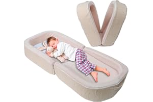 Rormcheny Folding Toddler Floor Bed, Portable Kid Travel Bed for Home/Playing/Nap/Hotel,Toddler Cots for Kids Sleeping,Soft, Safe and Washable White