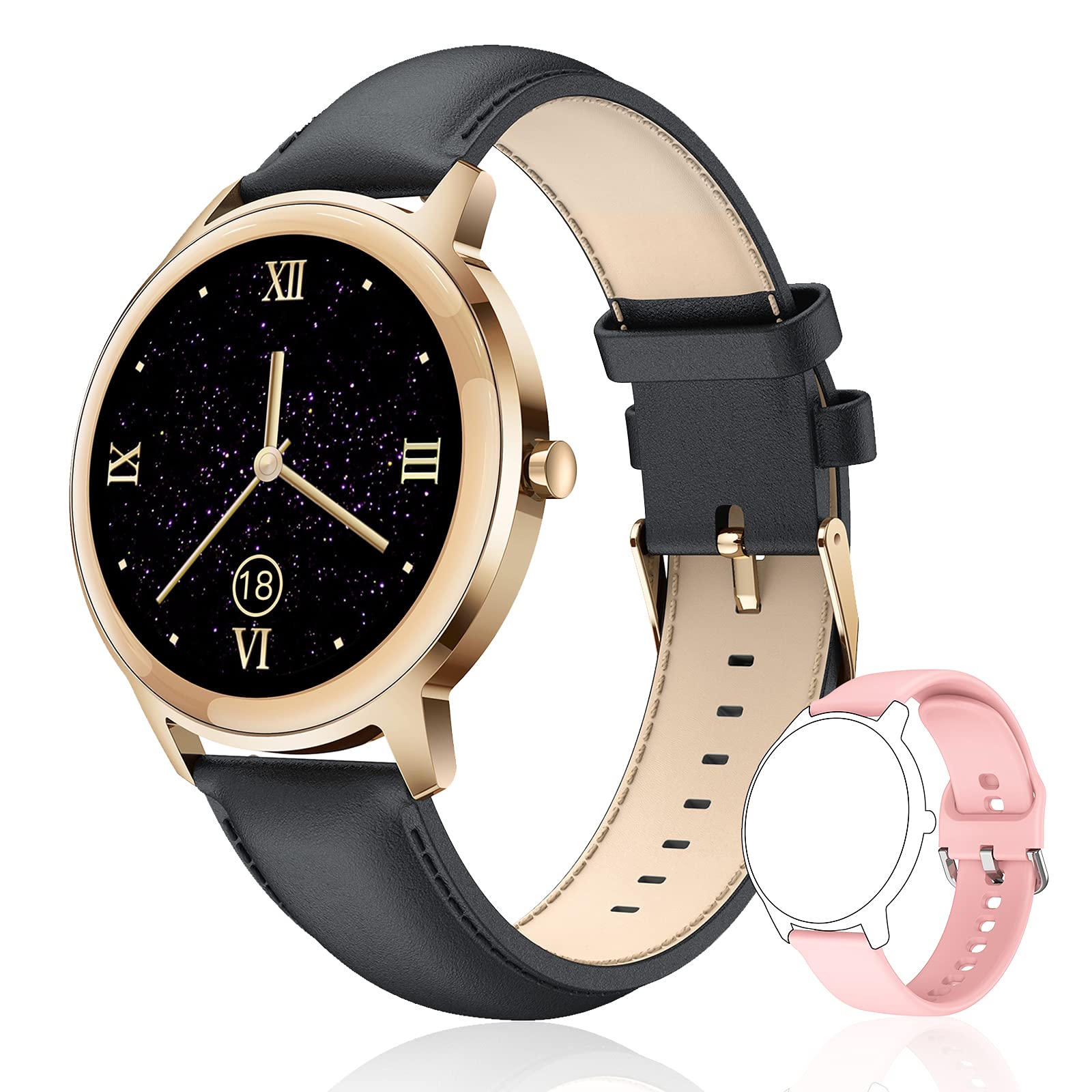 CatShin Smart Watch for Women - Fitness Watch Sports Tracker with Heart Rate Sleep Monitoring Blood Pressure Measurement Message Reminder Pedometer IP67 Waterproof Smart Watches for Android & IOS