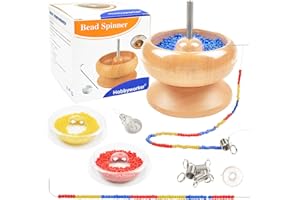 hobbyworker Bead Spinner, for Jewelry Bracelet Making, Seed Beads, Waist Beads Kit Line Quick Beading Tool (3 Trays 4 Bead Plugs)