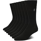 IZOD Mens Dress Socks - 7 Pack Lightweight Moisture Wicking Stay Up Cuffed Crew Socks for Men for Casual Business Formal Wear