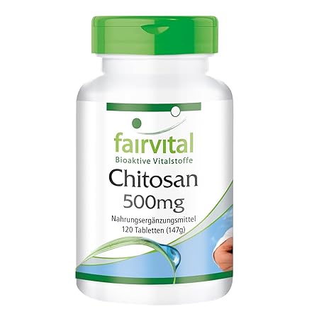 Chitosan 500mg - HOCHDOSIERT - 120 Tabletten - natürlicher Ballaststoff