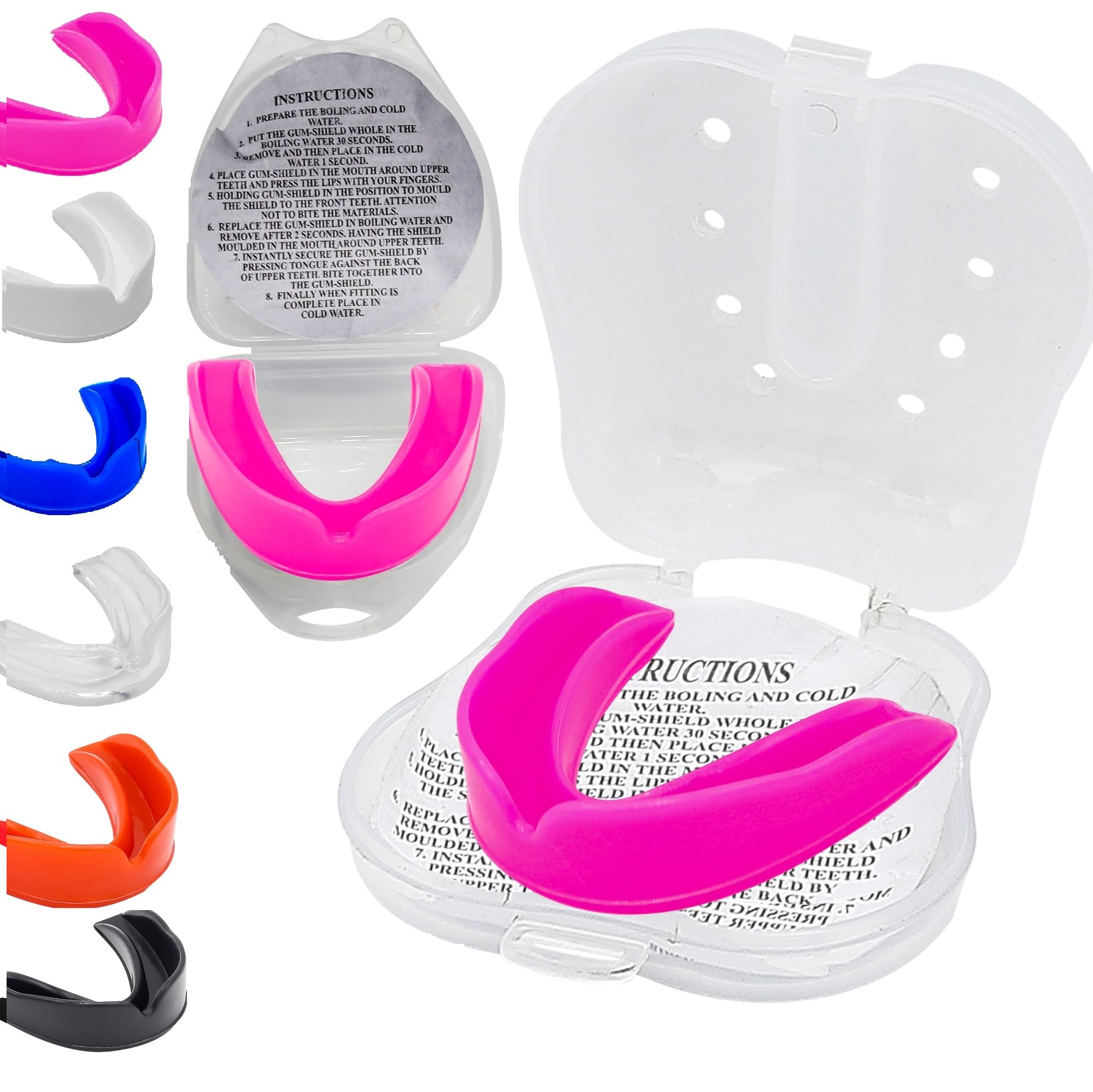 Mouth Guard Gum Shield For Kids Sports Mouthguards Junior Youth School Combat Sports Rugby Soccer Hockey Muay Thai MMA Boxing Martial Arts Gumshield with Case Kids Mouthguard 6-8 9-12 Age 7 11 12 Year