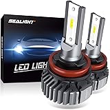 SEALIGHT H11 H8 H9 LED Headlight Bulbs, 60W 10000 Lumens 6000K White, Easy Installation, Low Beam H16 LED Fog Lights, Halogen