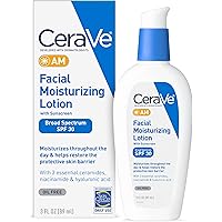 CeraVe AM Facial Moisturizing Lotion SPF 30 | Oil-Free Face Moisturizer with Sunscreen | Non-Comedogenic | 3 Ounce