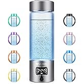 Hydrogen Water Bottle Generator with 4th Generation SPE/PEM Technology, Portable Hydrogen Water Ionizer Machine, Birthday,Xmas Gift for Husband,Wife,Lovers,Friends,Travel (Gray, 9.05in*Φ2.64in)