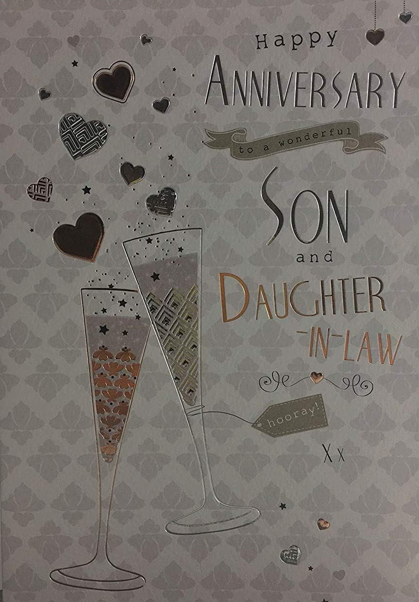 Son And Daughter In Law On Your Anniversary Card Amazon Co Uk Kitchen Home