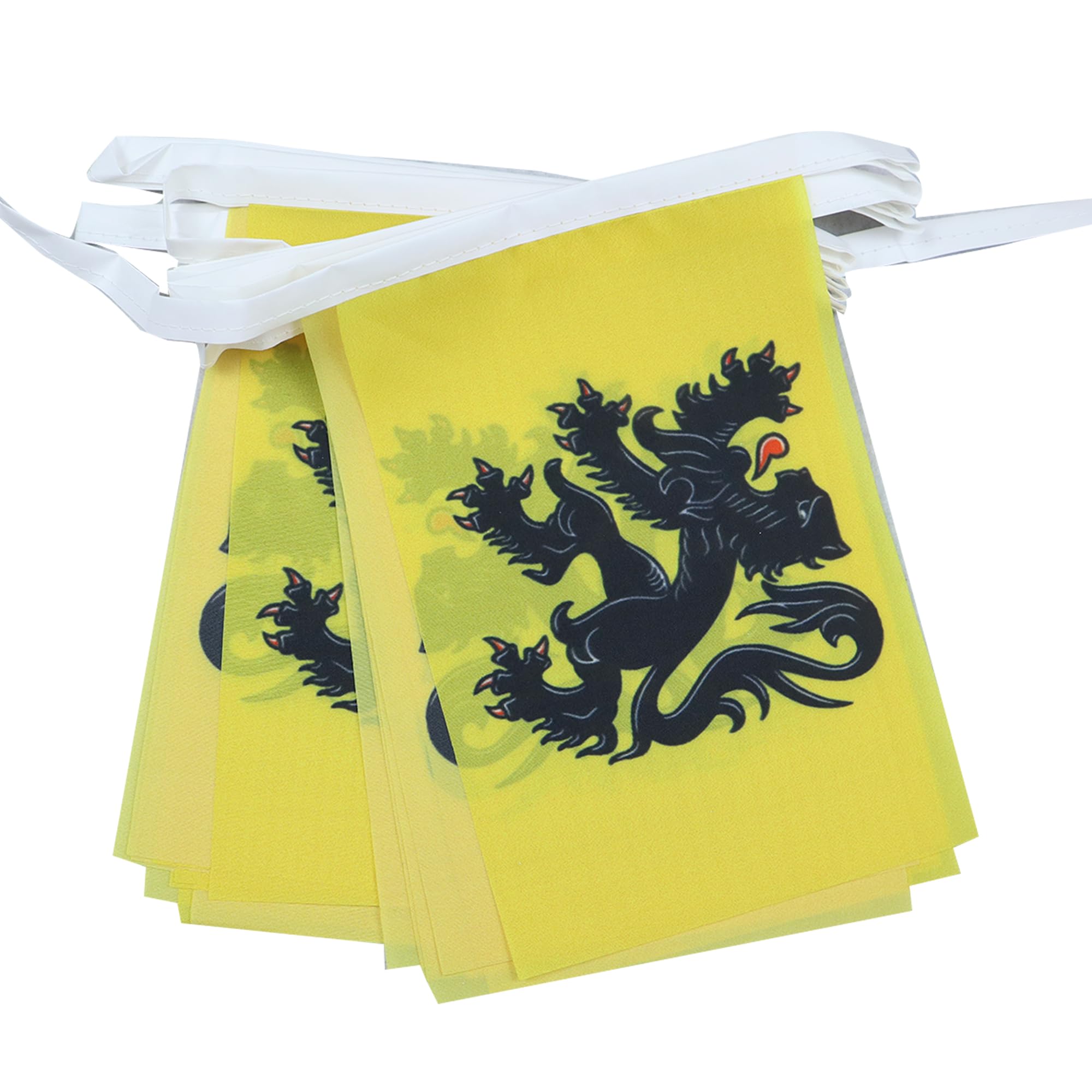 AZ FLAG - Flanders Bunting Flag - 40 Ft Garland with 20 Flemish Flags 18'' x 12'' - 100% Polyester String Pennant - 12 meters