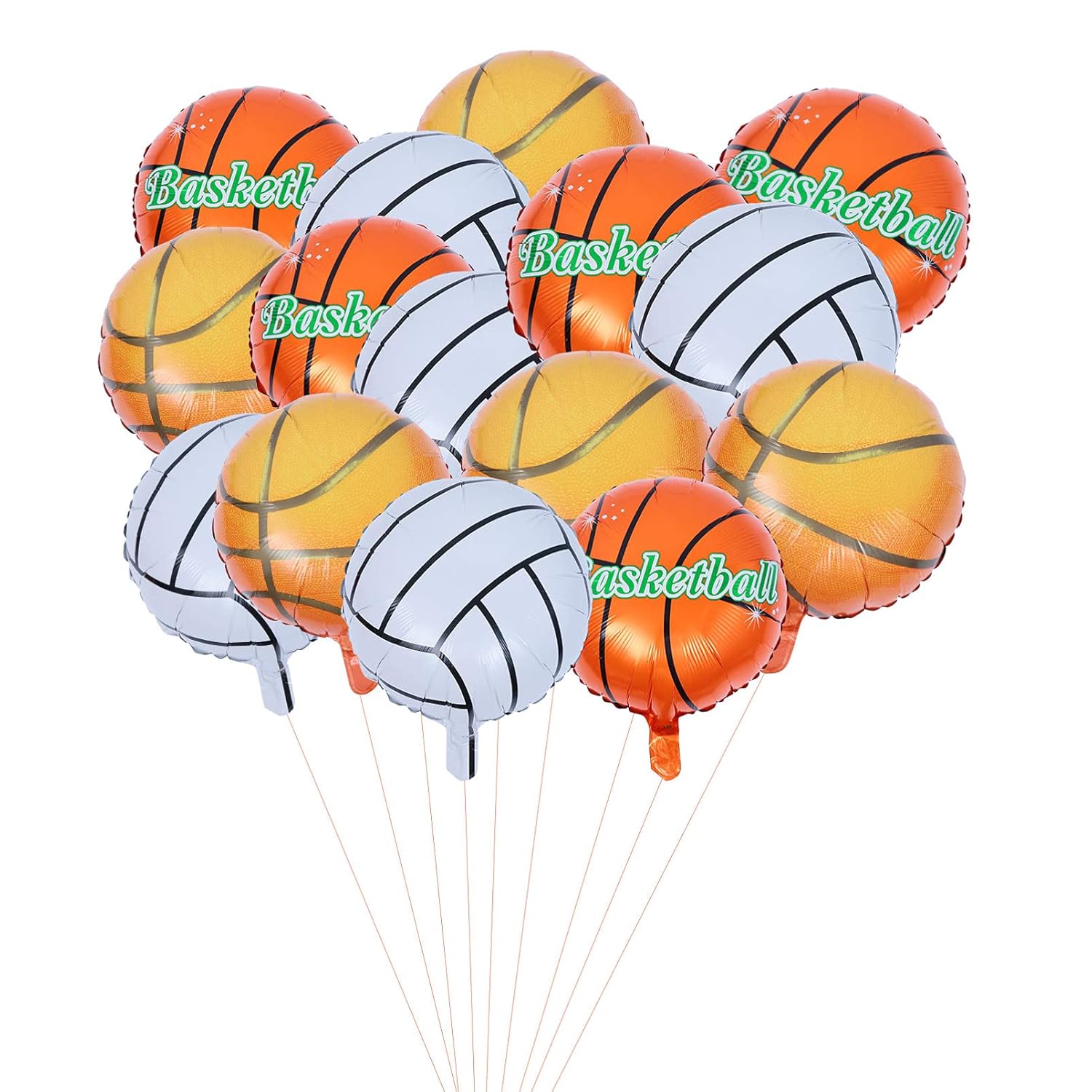 TOYANDONA 15pcs Basketball Volleyball Balloons Party Supplies Aluminum