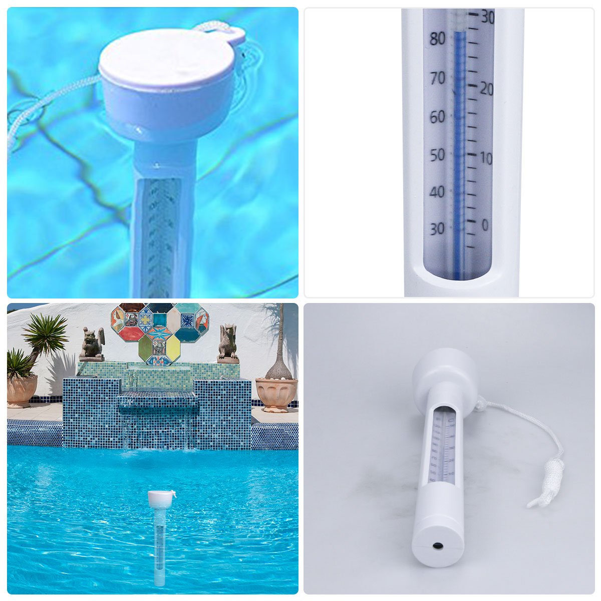 Magicfun Thermomètre Flottant de Piscine, avec Une Corde, Résistant aux Chocs pour Tous Les & piscines, Spas, Hot Tubs, Aquariums & Les Étangs du Poisson
