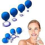 4 Pcs Facial Glass Cupping Set - Vacuum Suction Cupping Cups, 4 Colors to Select, Perfect For Cupping Massage, Lymphatic Drai