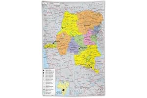 GENERIC Democratic Republic of Congo Map Posters World Map Tapestry Wall Art Prints Gifts Photo Picture Painting Tapestries Room Decor Home Decorative 40"x60"