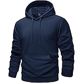 TACVASEN Mens Hoodies Fleece Lined Pullover Athletic Water-resistant Casual Workout Midweight Sweatshirts Kangaroo Pockets